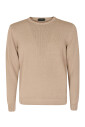 pull-beige-en-lin-coton-col-rond