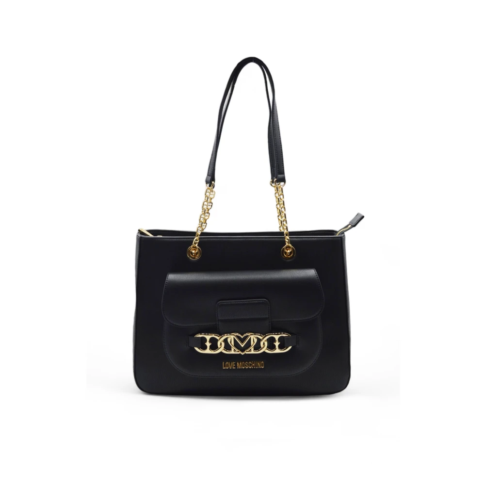 Love Moschino Iconische Schoudertas met Ritssluiting Black Dames