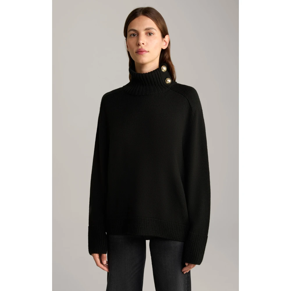 Joop! Stijlvolle dames trui met afneembare kraag Black Dames