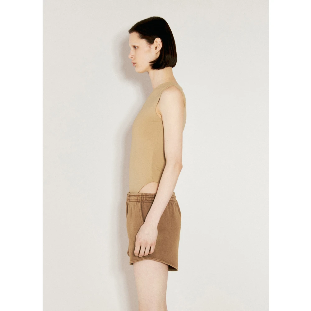 Entire Studios Mouwloze bodysuit in stretchweefsel Beige Dames