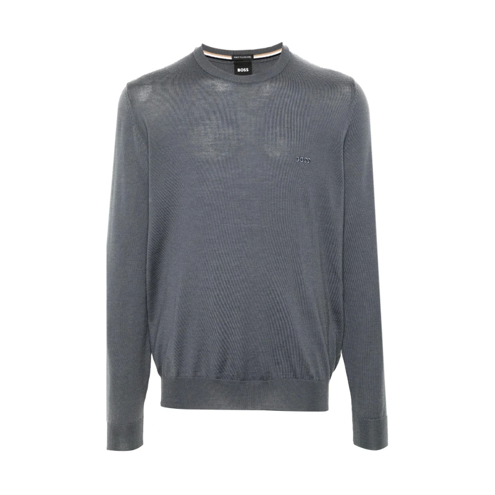 Hugo Boss Merinowollen Trui Minimalistische Stijl Gray Heren