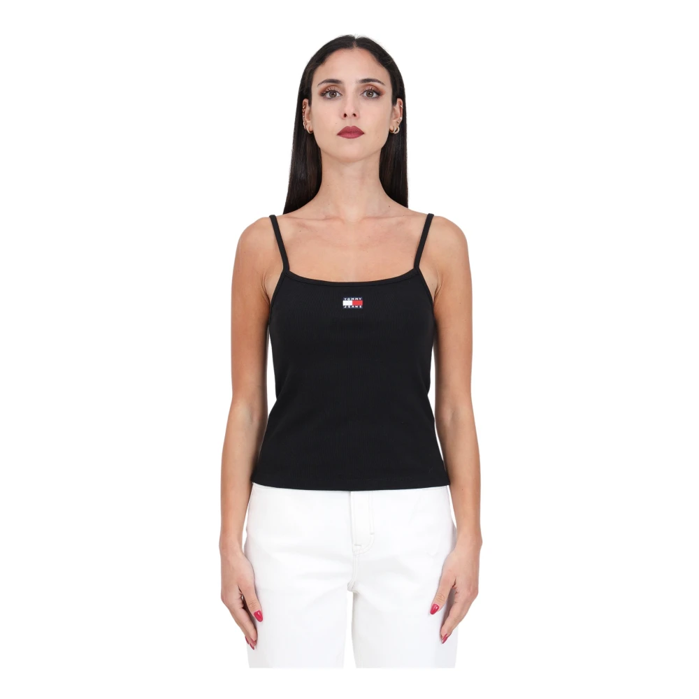 Tommy Jeans Sleeveless Tops Black Dames