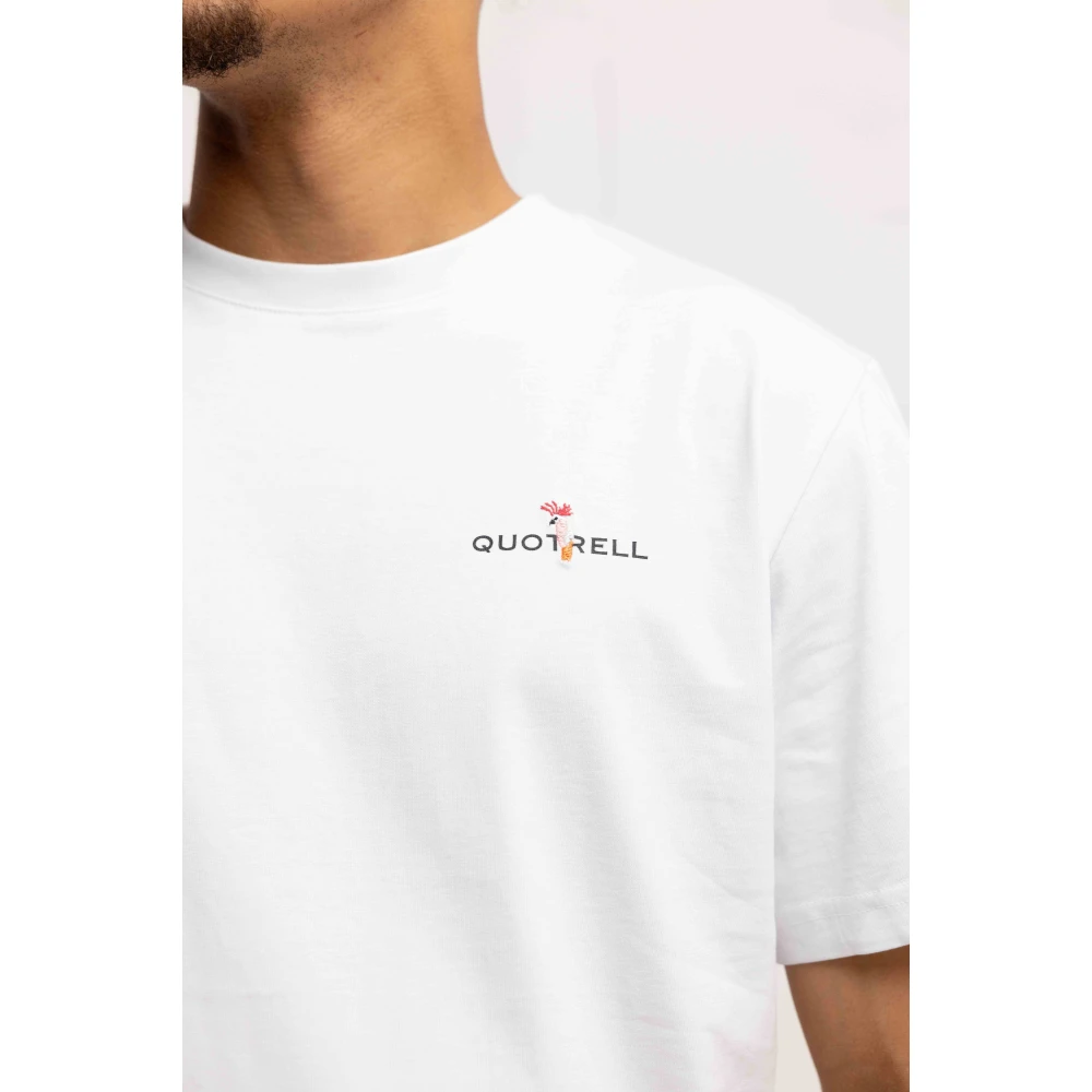 Quotrell Bloemen T-shirt Heren Wit White Heren
