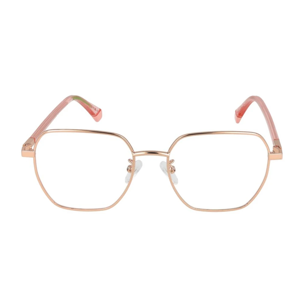 Polaroid Gouden Vierkante Optische Frames Eco Metaal Yellow Dames