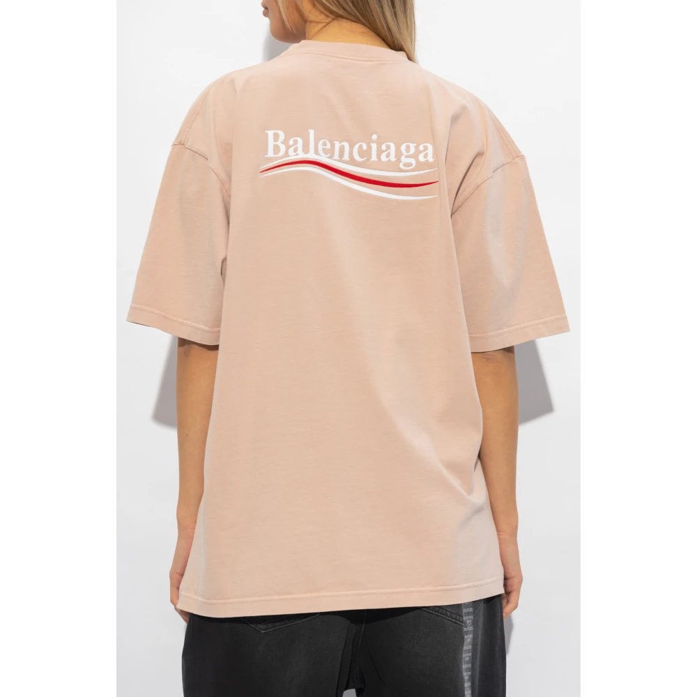 Balenciaga T-shirt met logo Pink Dames