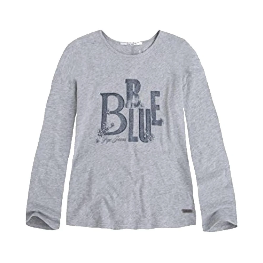 Pepe Jeans Girls Gray Kids Short Sleeve T-Shirts, 8 Y, T-Shirts