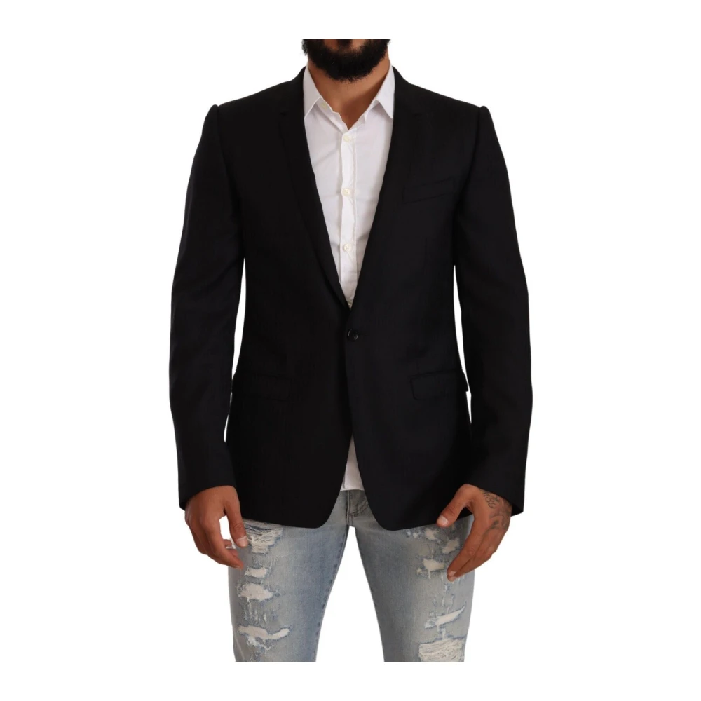 Luksus Svart Ull Blazer