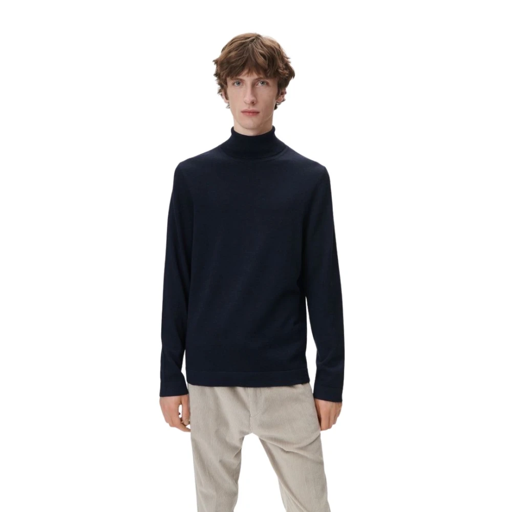 Drykorn Navy Wool Turtleneck Sweater Blue Heren
