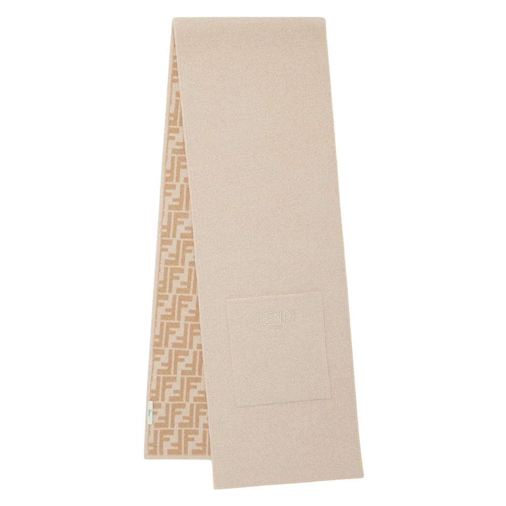 Fendi Unisex Kids Beige Wool Ff Reversible Scarf - Scarves - 2 Y - Kids