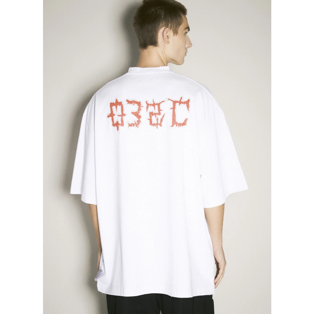 032c Vlam Logo Oversized Tee White Heren
