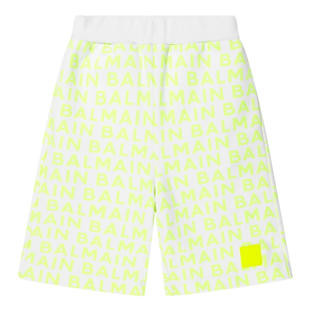 Balmain Boys White Logo Jersey Shorts In - Shorts - 14 Y - Kids