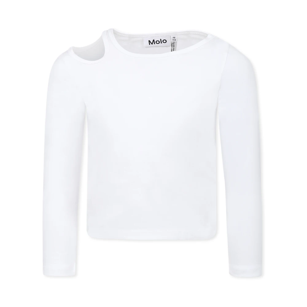 Molo Vit Långärmad T-shirt med Utskärningsdetalj White, Pojke