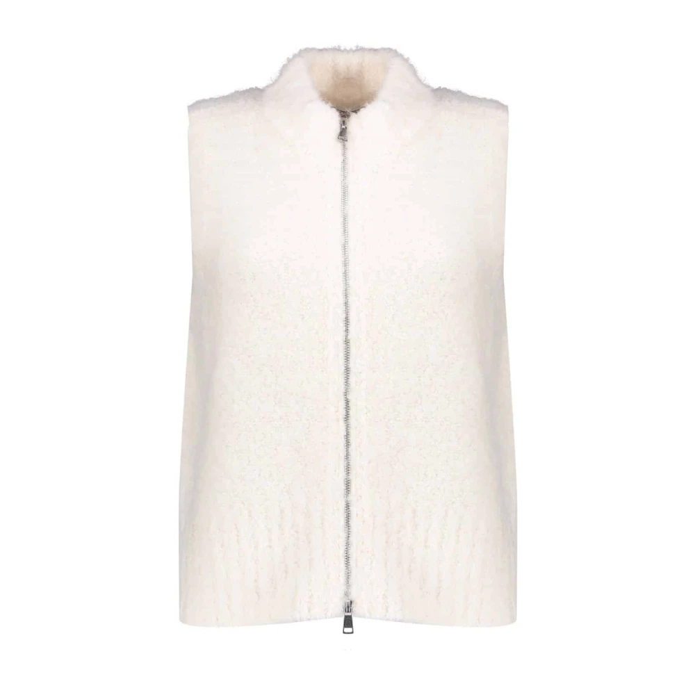 Geisha Gebreide Rits Gilet White Dames