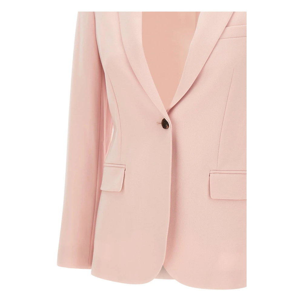 Theory Roze Blazer Lichtgewicht Crepe Stof Pink Dames