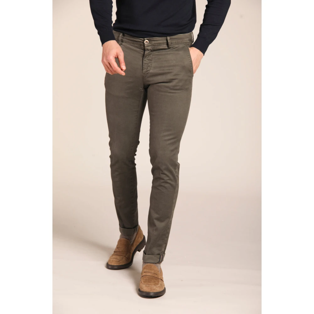 Mason's Extra Slim Fit Chino Broek Green Heren