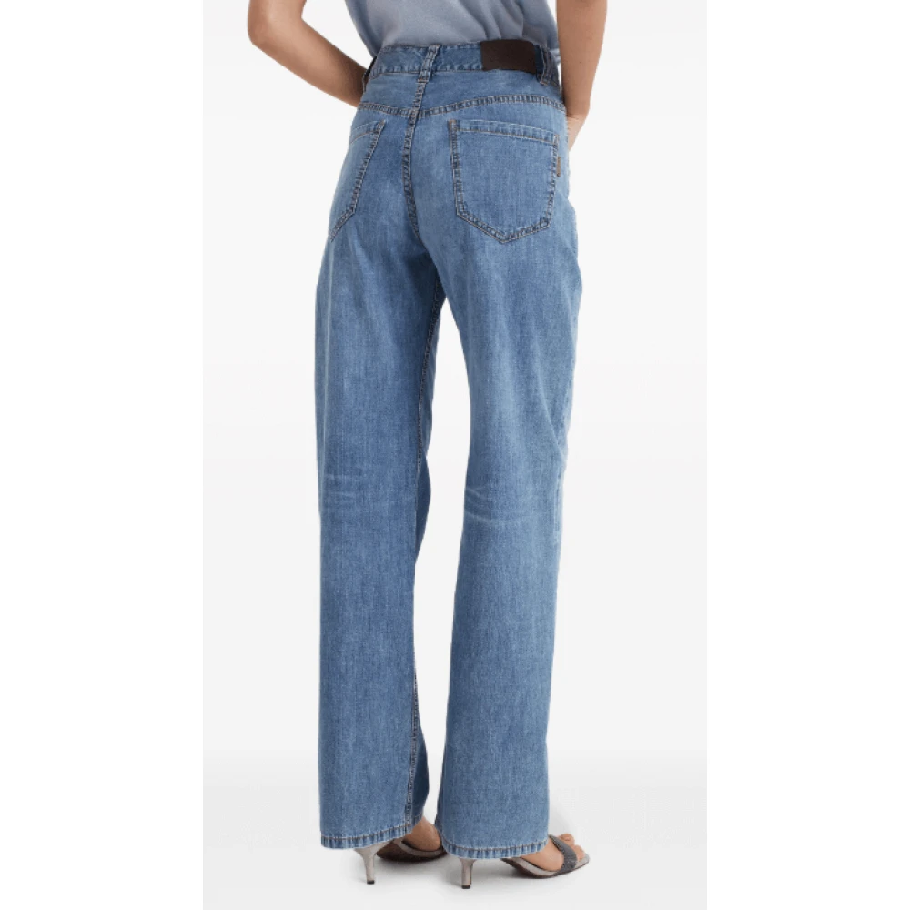 Khaite Lichtblauwe High-Waisted Denim Jeans Blue Dames