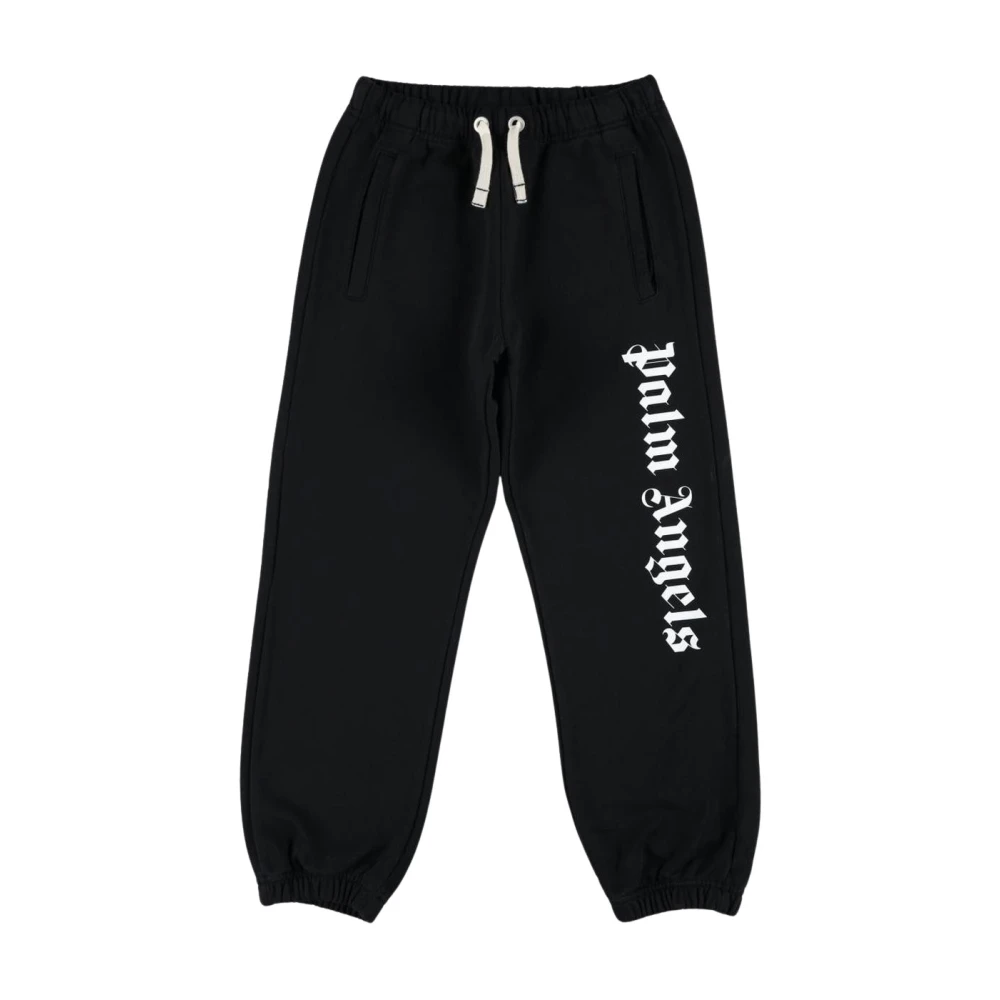 Palm Angels Unisex Kids Black Sweatpants, 14 Y, Logo Joggers Stylish Trousers