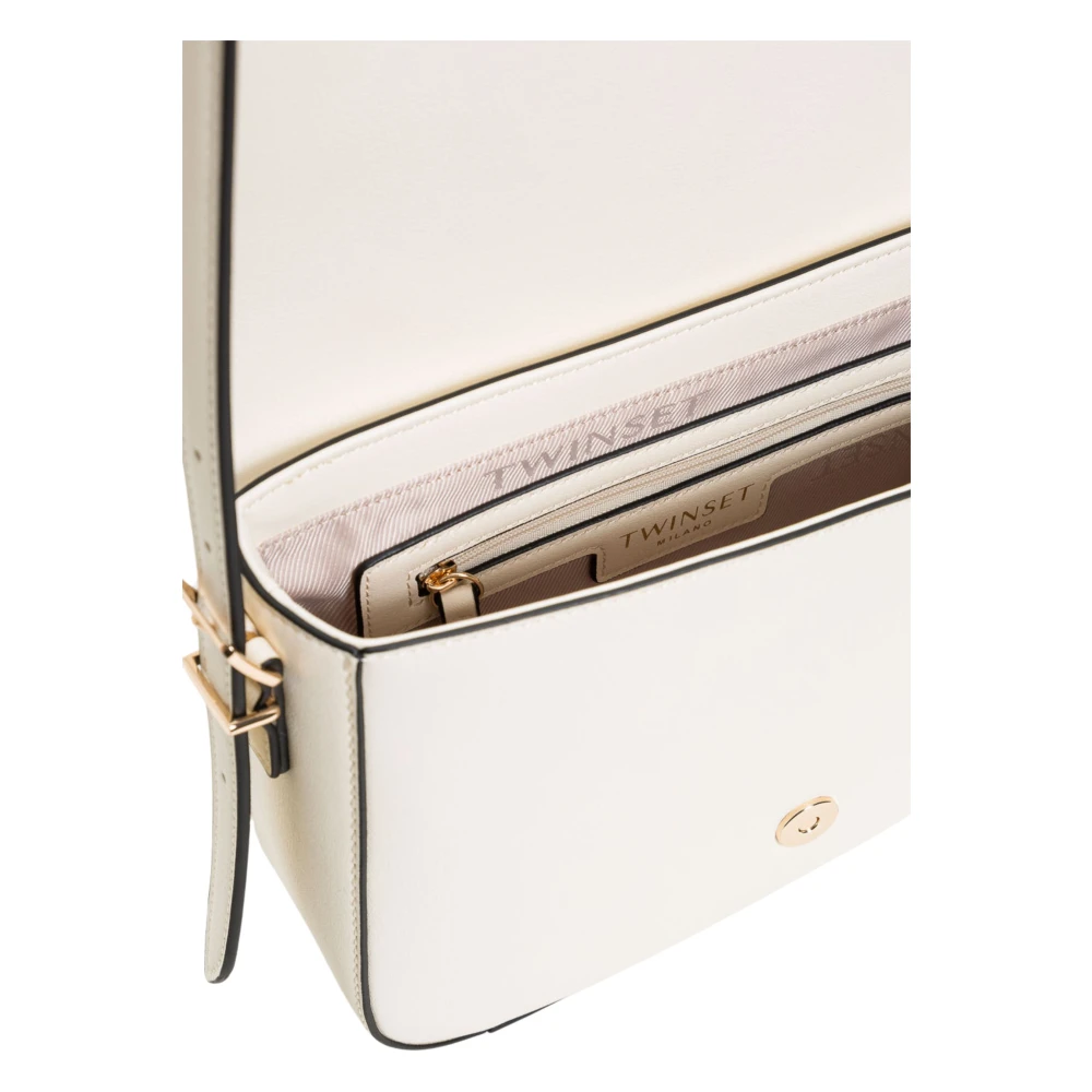 Twinset Logo Crossbody Tas met Twin-set Stijl White Dames