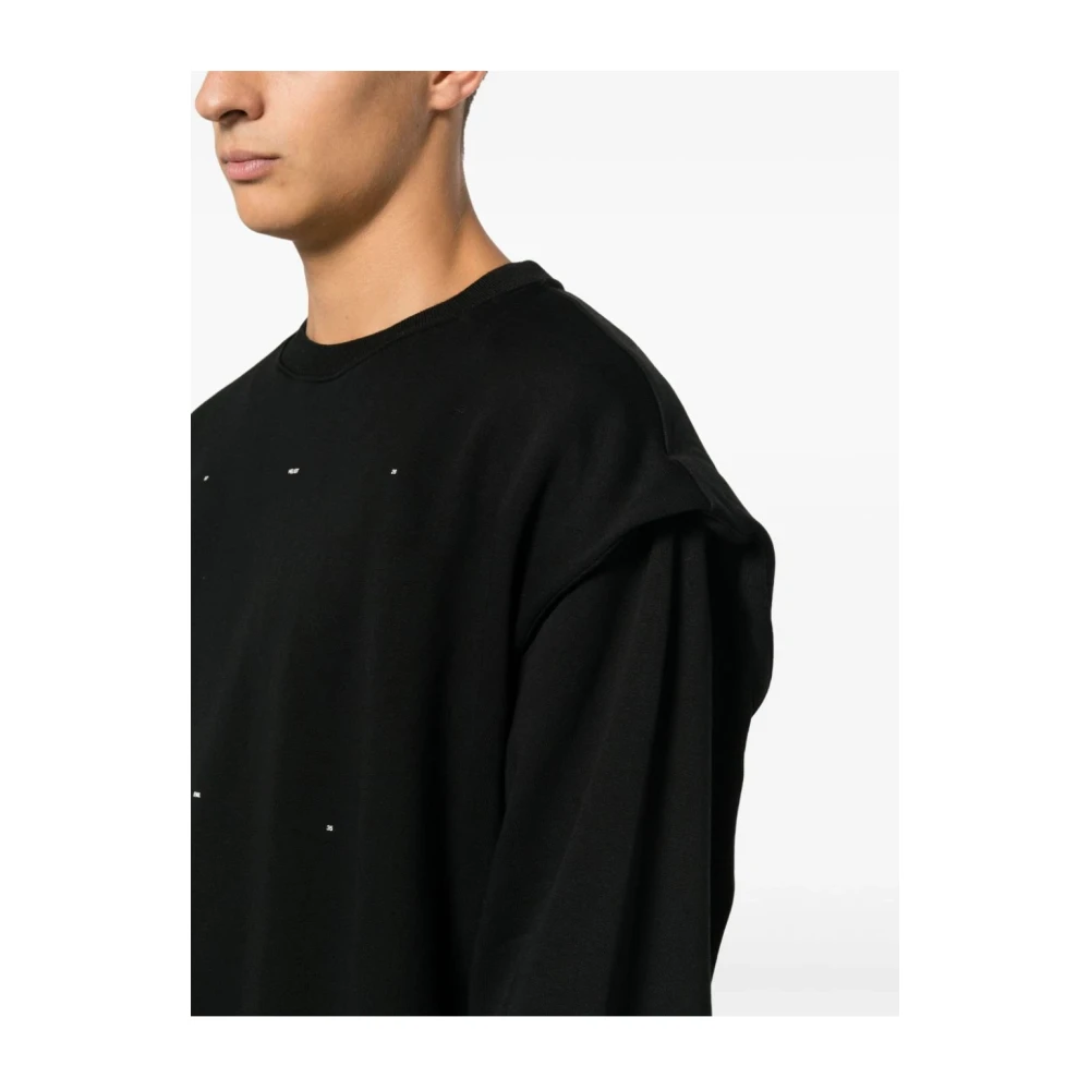 Heliot Emil Zwart Gebreide Trui Crewneck Stijlvol Comfortabel Black Heren