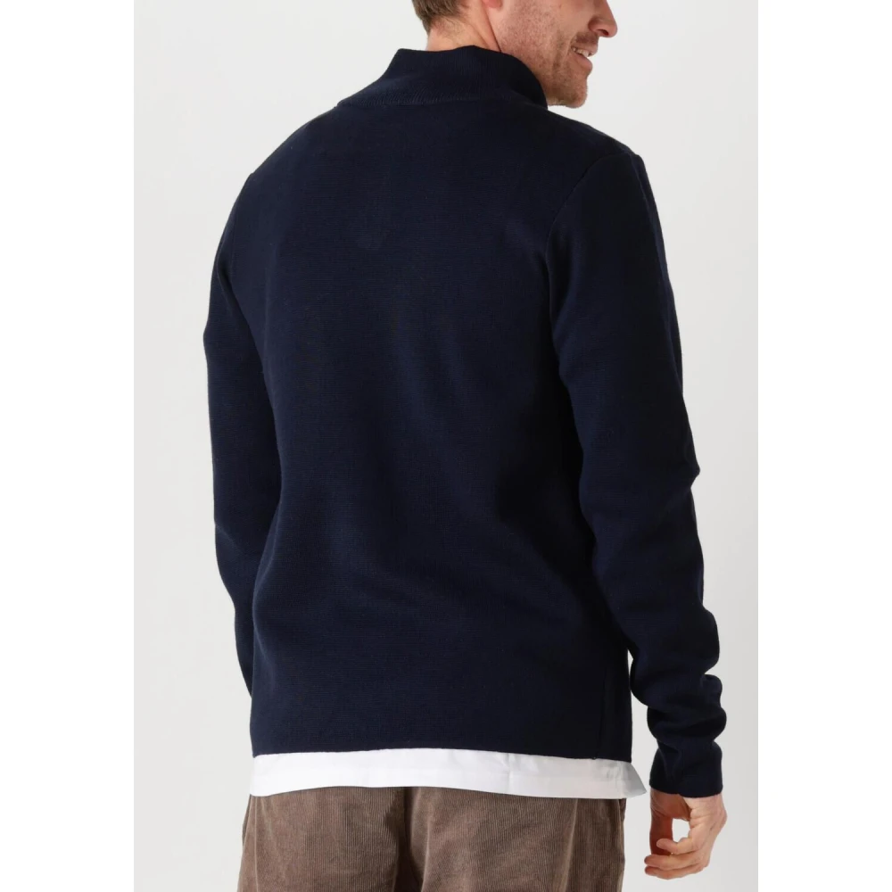 The GoodPeople Blauwe Half Zip Sweater Kamark Blue Heren