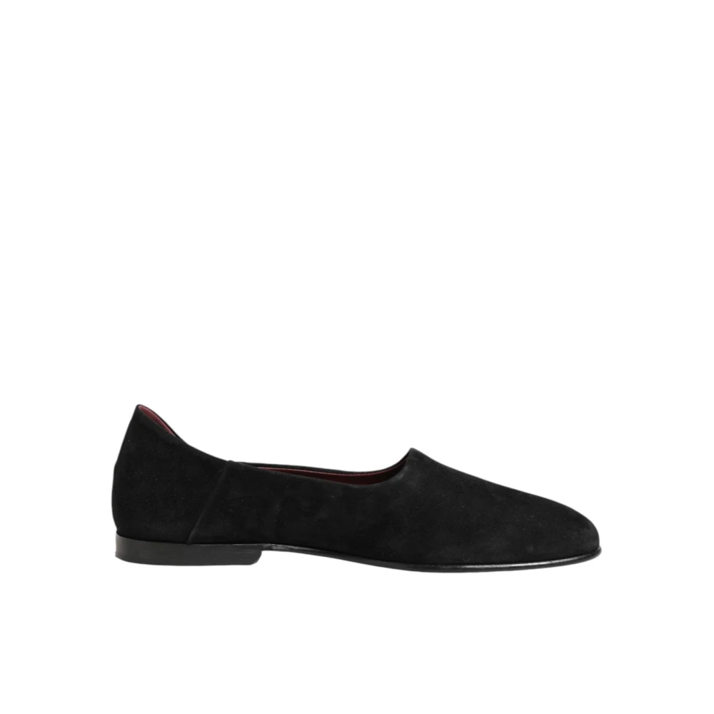 Dolce & Gabbana Herren Schwarz Leder Wildleder Slip-On Loafers Anzugschuhe