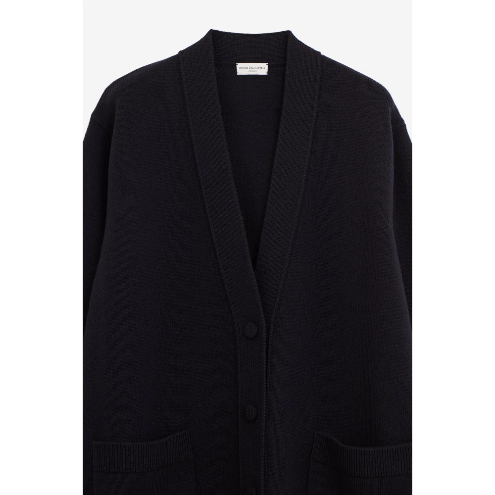 Dries Van Noten Stijlvolle Gebreide Cardigan Sweater Blue Dames