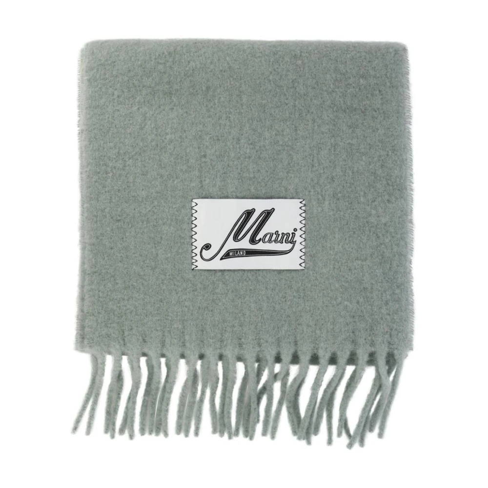 Marni Geborstelde Alpaca Wol Sjaal Gray Dames