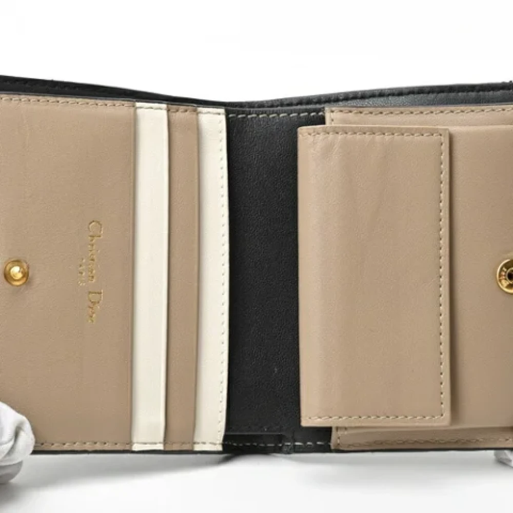 Dior Vintage Pre-owned Leather wallets Black Dames