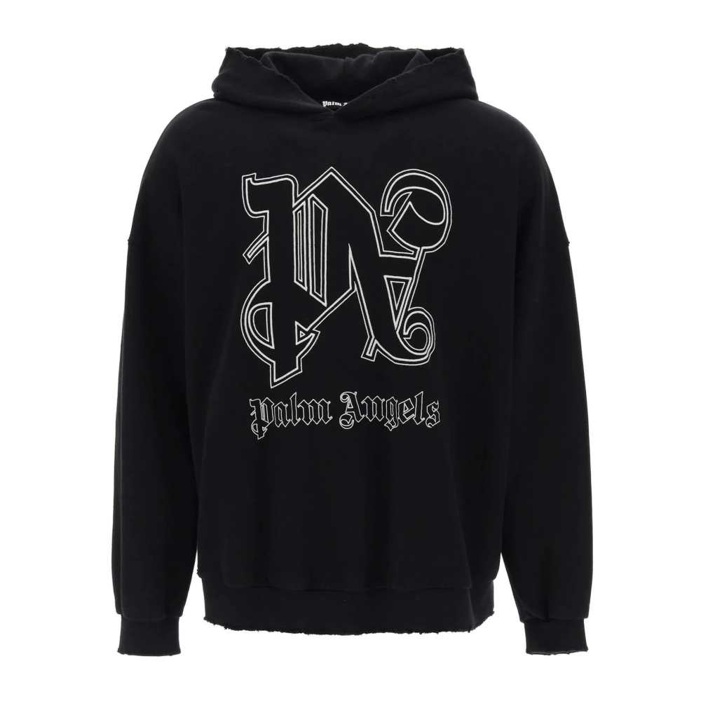Palm Angels Homme Noir Sweatshirts Et Sweats À Capuche, Taille: M Monogram Statement Sweat À Capuche