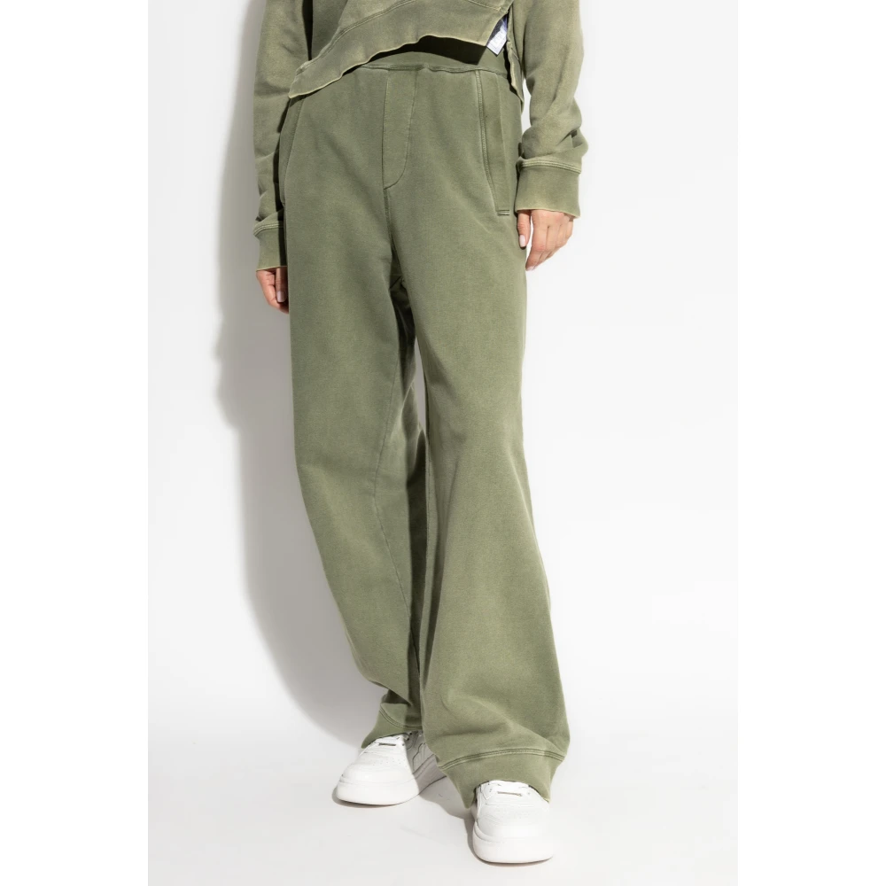 Dsquared2 Sweatpants met wijde pijpen Green Dames