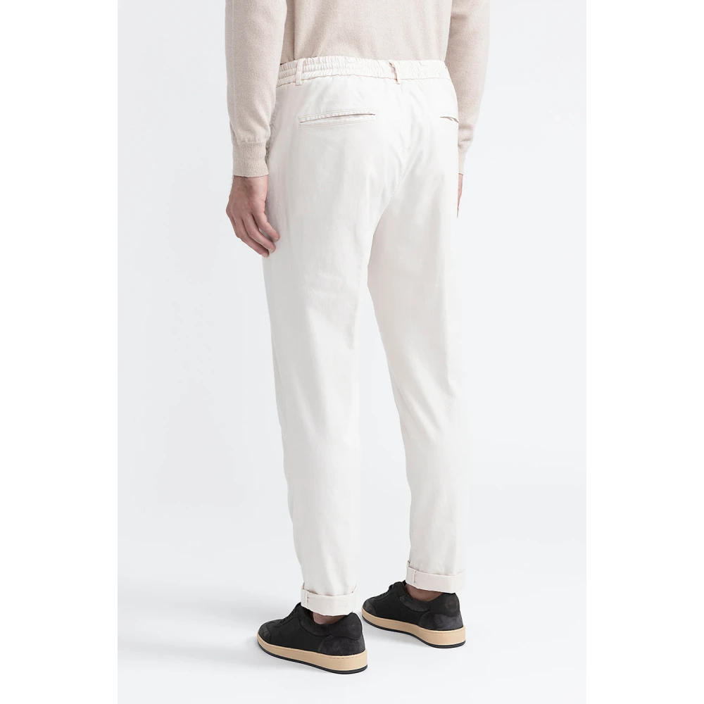 PESERICO Katoen tencel en zijden joggers White Heren