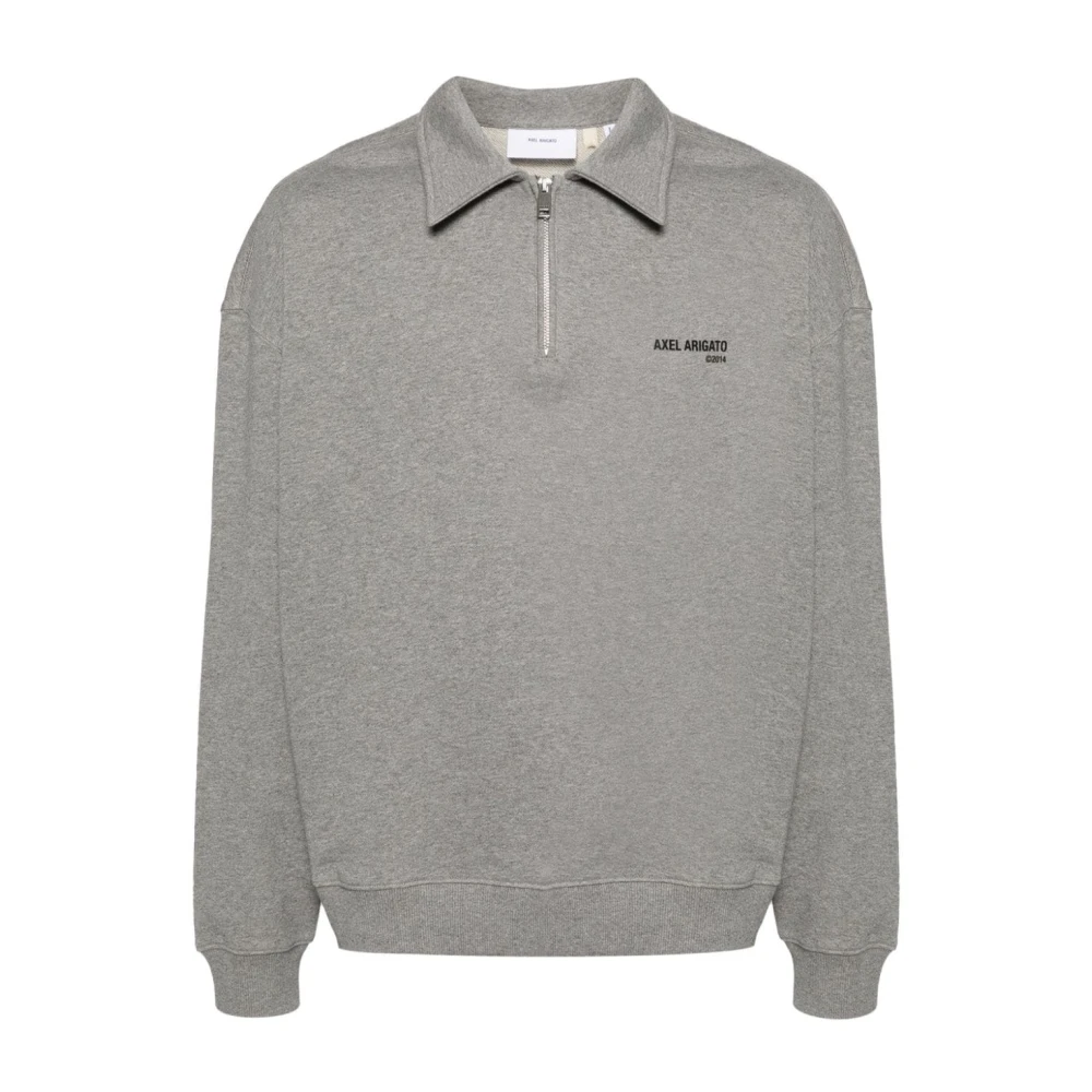 Axel Arigato Casual Grå Bomull Half-Zip Tröja Gray, Herr