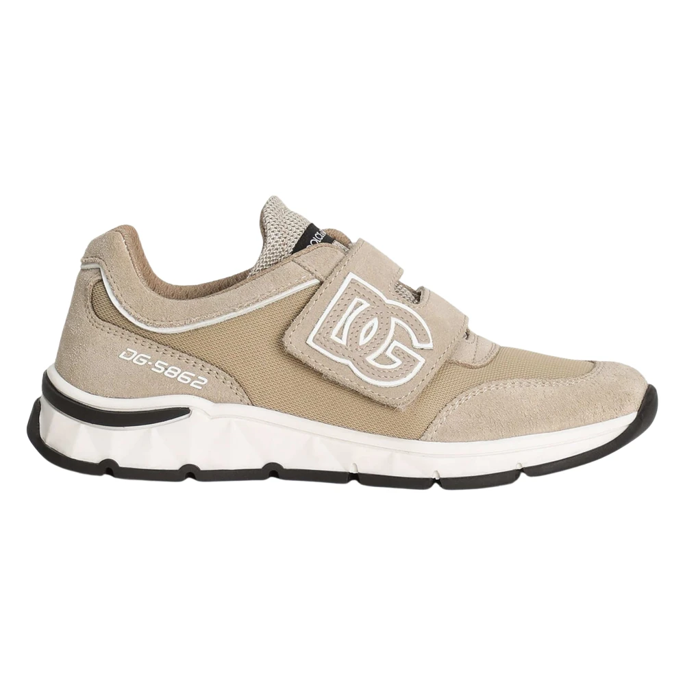 Dolce & Gabbana Men's Beige Suede Mesh Trainers