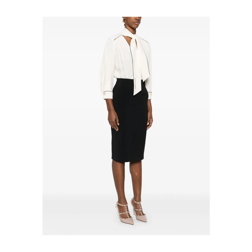 Elisabetta Franchi Zwarte jurk met Franse manchetten Multicolor Dames