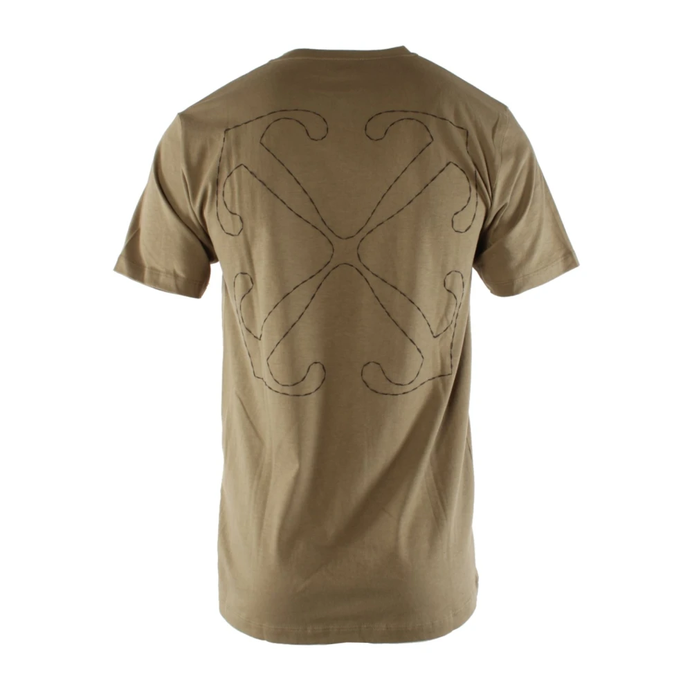 Off White Bruine T-shirt voor heren Brown Heren