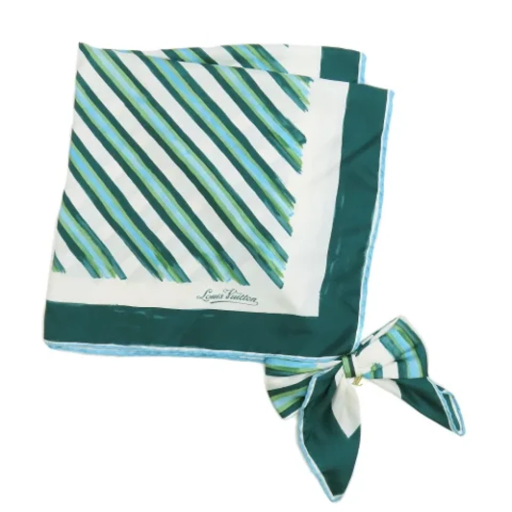 Louis Vuitton Vintage Pre-owned Silk scarves Green Dames