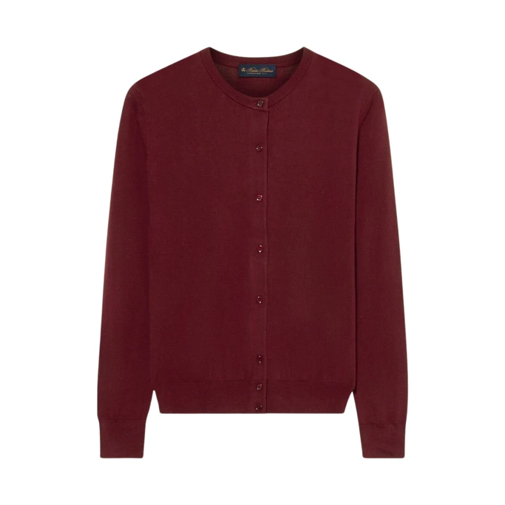Brooks Brothers Red Round-Neck Knitwear, Female, Xs, Merino Wool Cardigan