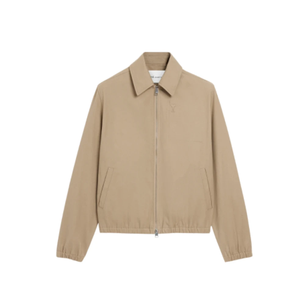Ami Paris Men's Beige Bomber Jacket
