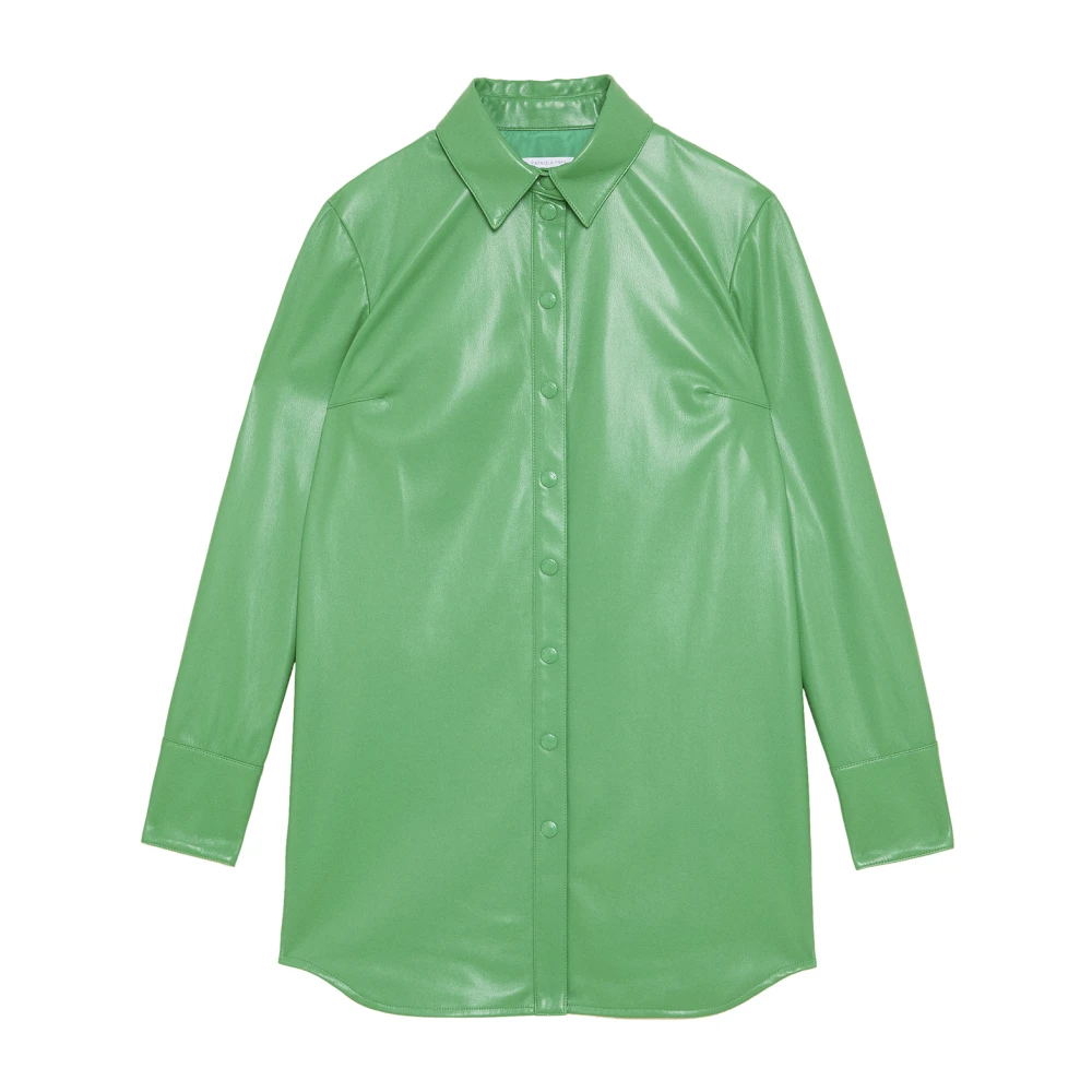 PATRIZIA PEPE Blouse gecoate stof over shirt Green Dames