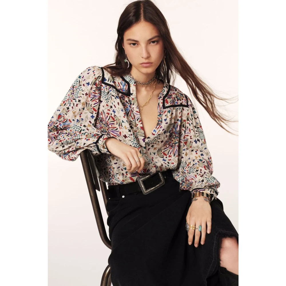 BA&SH Shirt met grafische print beige Multicolor Dames