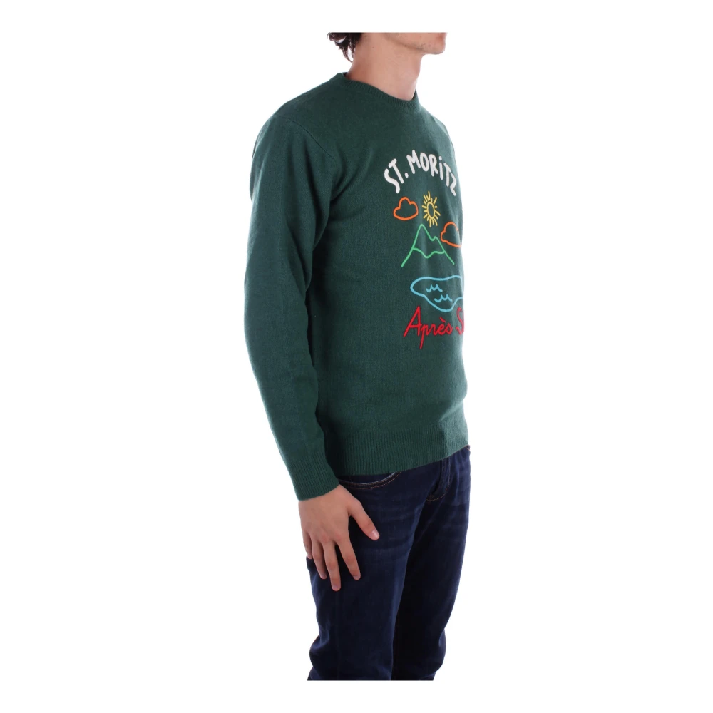 Saint Barth Rode Logo Trui Kasjmier Mix Green Heren
