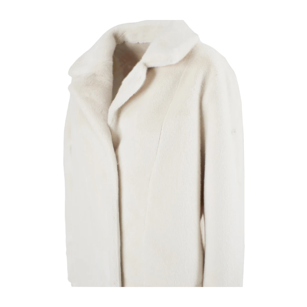 YES ZEE Omkeerbare Lange Jas Ivoor Zwart White Dames