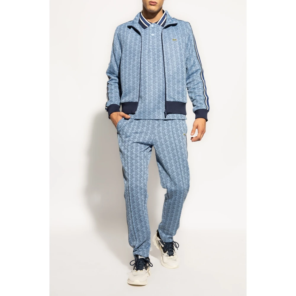 Lacoste Polo met monogram Blue Heren