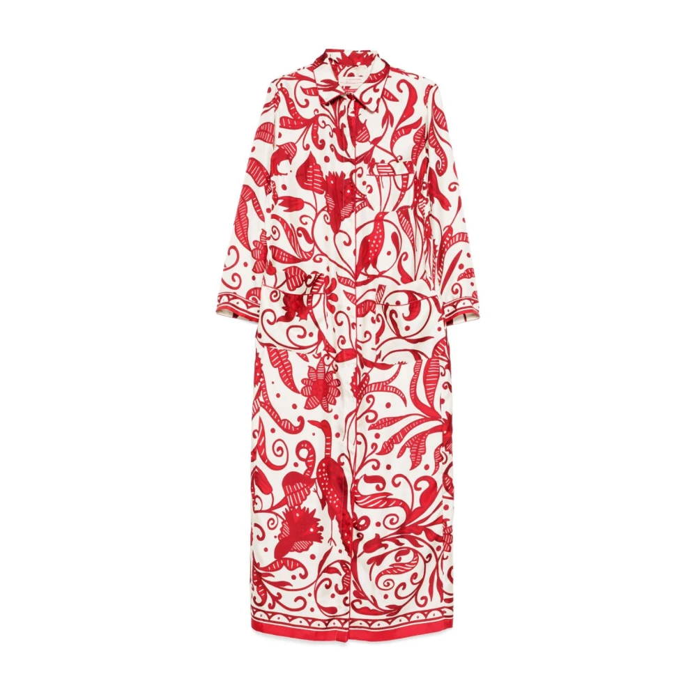 F.r.s For Restless Sleepers Witte Jurk met Zakken Multicolor Dames