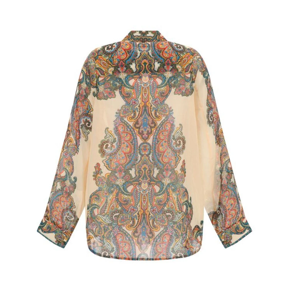 Zimmermann Paisley Patroon Juweelknoop Shirt Multicolor Dames