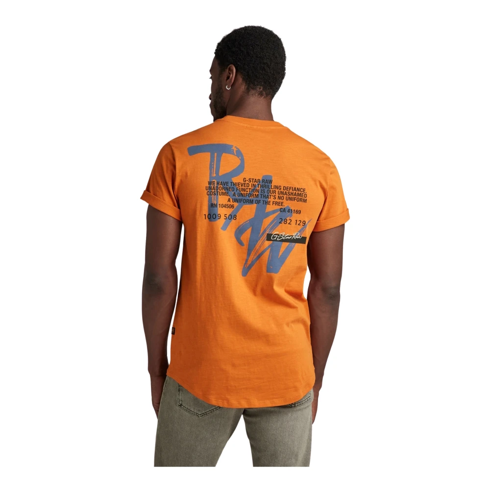 G-Star Grafisch Print Casual T-Shirt Orange Heren
