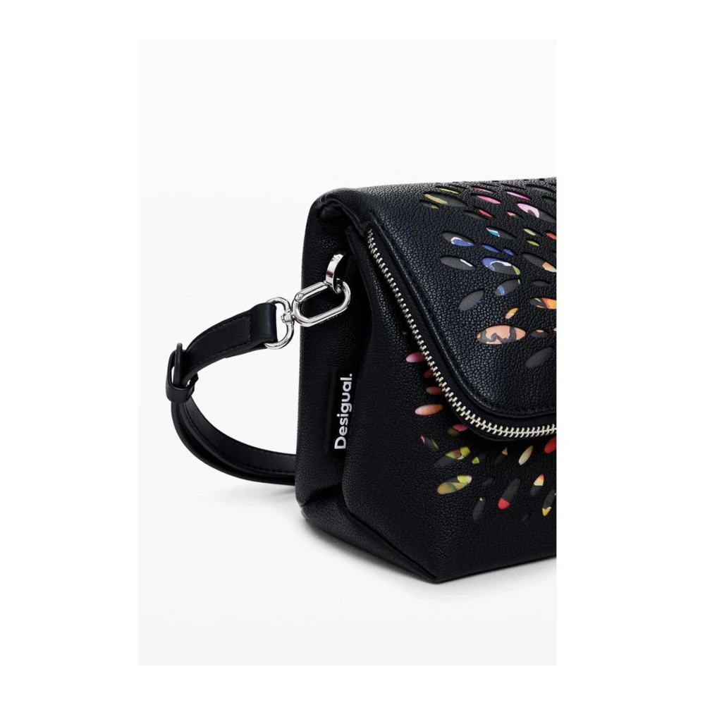 Desigual Zwarte Polyethyleen Handtas met Polyurethaan Samenstelling Black Dames
