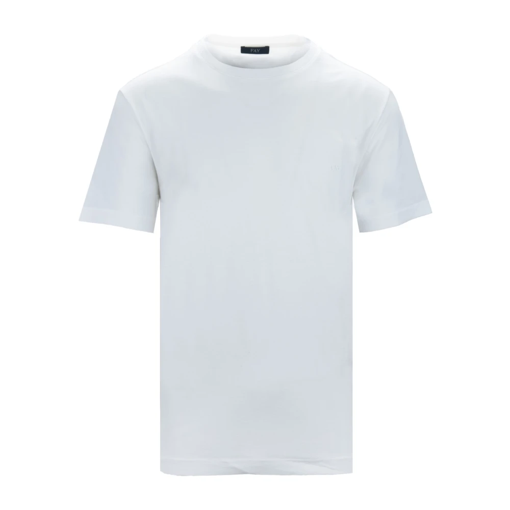 Fay Heren Crew Neck Katoenen T-Shirt White Heren