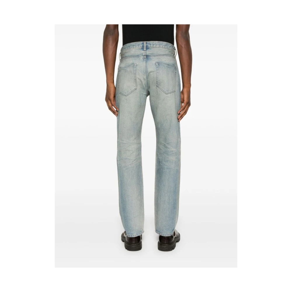 John Elliott Indigo Blauw Denim Tapered Slim Jeans Blue Heren