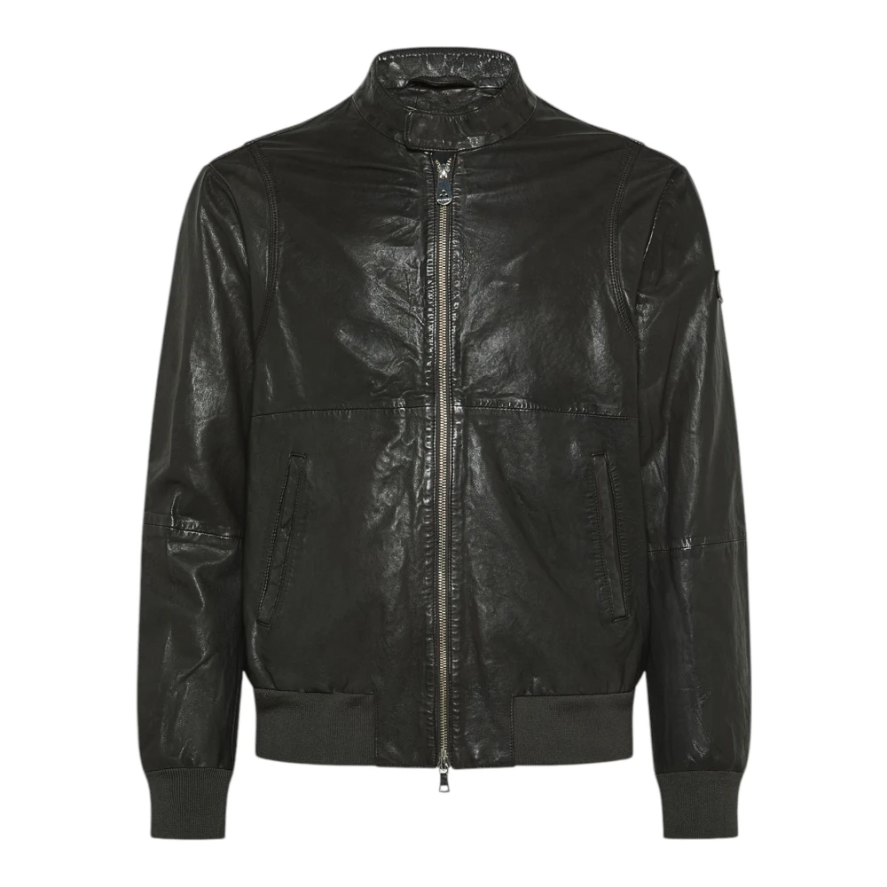 Peuterey Bruine Leren Jas Tureia PPT Brown Heren